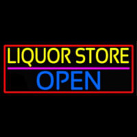 Liquor Store Open With Red Border Leuchtreklame