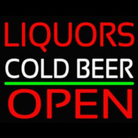 Liquors Cold Beer Open 1 Leuchtreklame