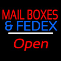 Mail Bo es And Fede  Open White Line Leuchtreklame