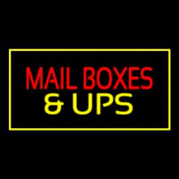 Mail Bo es And Ups Rectangle Yellow Leuchtreklame