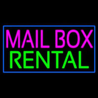 Mailbo  Rental Blue Rectangle Leuchtreklame