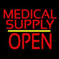 Medical Supply Block Open Yellow Line Leuchtreklame