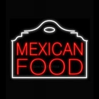 Mexican Food Red Building Leuchtreklame