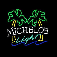 Michelob Light Dual Palm Trees Leuchtreklame