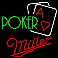 Miller Green Poker Beer Sign Leuchtreklame