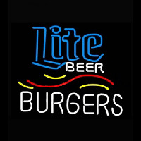 Miller Lite and Burgers Leuchtreklame