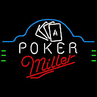 Miller Poker Ace Cards Beer Sign Leuchtreklame