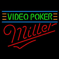 Miller Video Poker Beer Sign Leuchtreklame