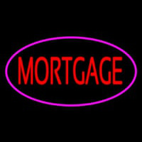 Mortgage Oval Pink Border Leuchtreklame