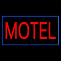 Motel With Blue Border Leuchtreklame