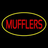 Mufflers Yellow Oval Leuchtreklame