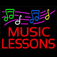 Music Lessons With Logo Leuchtreklame