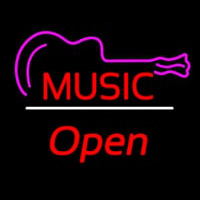 Music Logo Open White Line Leuchtreklame