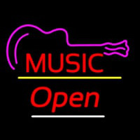 Music Logo Open Yellow Line Leuchtreklame