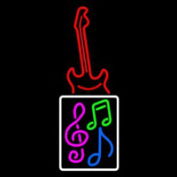 Musical Notes With Guitar Logo 1 Leuchtreklame