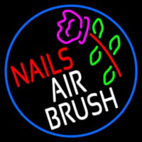 Nails Airbrush With Flower Leuchtreklame