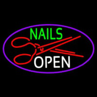 Nails Open With Scissors Leuchtreklame