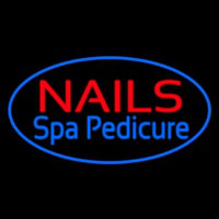 Nails Spa Pedicure Oval Blue Leuchtreklame