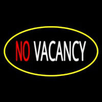 No Vacancy Oval Yellow Leuchtreklame