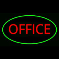 Office Oval Green Leuchtreklame