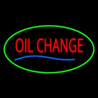 Oil Change Green Oval Leuchtreklame