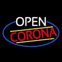 Open Corona Oval With Blue Border Leuchtreklame