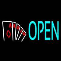 Open Royal Flush Poker Leuchtreklame