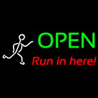 Open Run Ln Herei Leuchtreklame