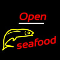 Open Seafood Logo Leuchtreklame