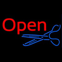 Open With Scissor Logo Leuchtreklame