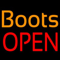 Orange Boots Open Leuchtreklame