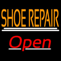 Orange Shoe Repair Open With Line Leuchtreklame