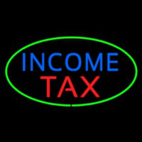 Oval Green Income Ta  Leuchtreklame