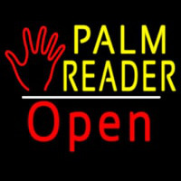 Palm Reader Logo Open White Line Leuchtreklame