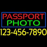 Passport Photo Blue Border With Phone Number Leuchtreklame