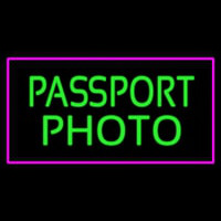 Passport Photo Purple Rectangle Leuchtreklame