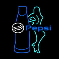 Pepsi Bar With Bottle And Girl Leuchtreklame