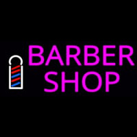 Pink Barber Shop With Logo Leuchtreklame