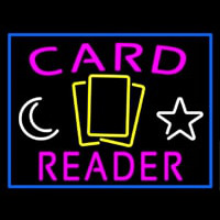 Pink Card Reader Blue Border Leuchtreklame