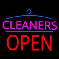 Pink Cleaners Block Red Open Logo Leuchtreklame