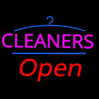 Pink Cleaners Logo Open Leuchtreklame