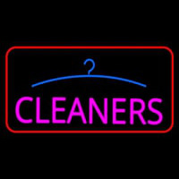 Pink Cleaners Logo Red Border Leuchtreklame