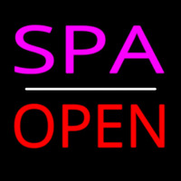 Pink Spa White Line Red Open Leuchtreklame