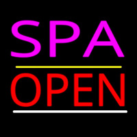 Pink Spa Yellow Line Red Open Leuchtreklame