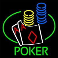 Poker Double Aces Table And Chips Leuchtreklame