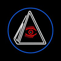 Psychic Eye Pyramid With Blue Border Leuchtreklame