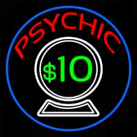 Psychic With Crystal Globe Blue Border Leuchtreklame