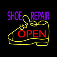 Purple Shoe Repair Open Leuchtreklame