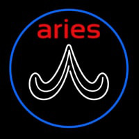 Red Aries White Aries Logo With Blue Circle Leuchtreklame