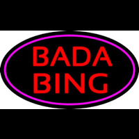 Red Bada Bing With Pink Border Club Leuchtreklame